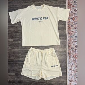White fox short and short set size XL fits like a large